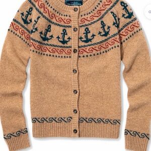 Kiel James Patrick Atlantic Anchor Cardigan Sz L EUC